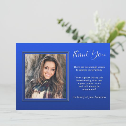 3 Foto hartelijk sympathie Hartelijk dank Bedankkaart (Staand voorkant)