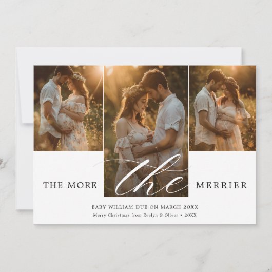 3 Foto Hoe meer zielen hoe meer vreugd Kerstmis Zw Feestdagenkaart (Voorkant)