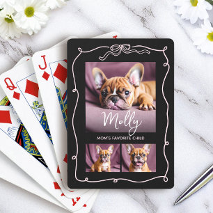 3 Foto Hond Doodles Strik Zwart Moeders Favoriete Pokerkaarten