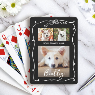 3 Foto Hond Moeders Favoriete Kind Doodles Strik Z Pokerkaarten