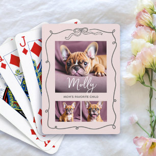 3 Foto Honden Doodles Moeder Favoriete Kind Roze B Pokerkaarten
