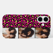 3 Foto Hot Pink En Goud Luipaardprint Case-Mate iPhone Case (Achterkant (horizontaal))