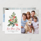 3 FOTO Hulstbes Kerstboom Groet Feestdagenkaart (Voorkant / Achterkant)