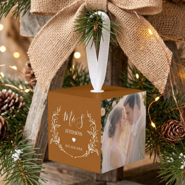 3 Foto Huwelijk Koppel Initiaal Kerst Chocolade Decoratie