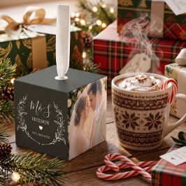 3 Foto Huwelijk Koppel Initialen Kerst Ebbenhout Decoratie