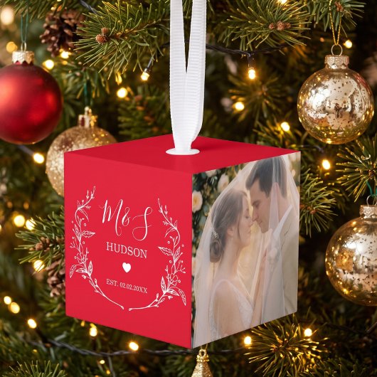 3 Foto Huwelijk Koppel Initialen Kerst Rood Decoratie