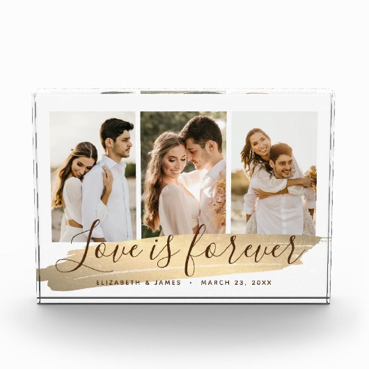 3-Foto Huwelijksgeschenk Foto Blok (Voorkant)