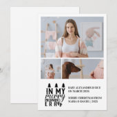 3 Foto in mijn vrolijke zwangere tijdperk Kerstmis Feestdagenkaart (Voorkant / Achterkant)