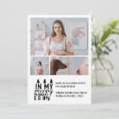 3 Foto in mijn vrolijke zwangere tijdperk Kerstmis Feestdagenkaart (Staand voorkant)