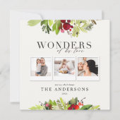 3 foto-inktvis en botanisch feestdagenkaart (Voorkant)