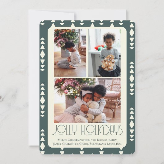 3 Foto Jolly Feestdagen Kerst Feestdagenkaart (Voorkant)