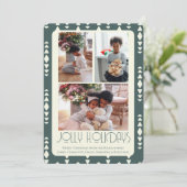 3 Foto Jolly Feestdagen Kerst Feestdagenkaart (Staand voorkant)