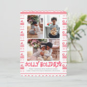 3 Foto Jolly Feestdagen Kerst Feestdagenkaart (Staand voorkant)