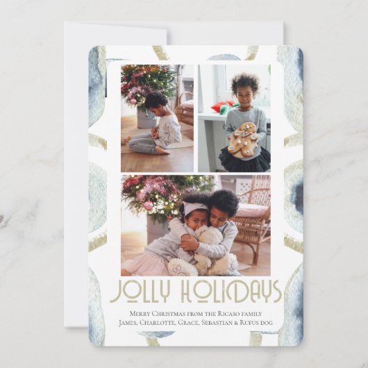 3 Foto Jolly Feestdagen Kerst Feestdagenkaart (Voorkant)