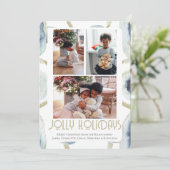 3 Foto Jolly Feestdagen Kerst Feestdagenkaart (Staand voorkant)