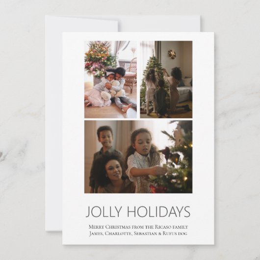 3 Foto Jolly Feestdagen Scandinavische Kerst Feestdagenkaart (Voorkant)