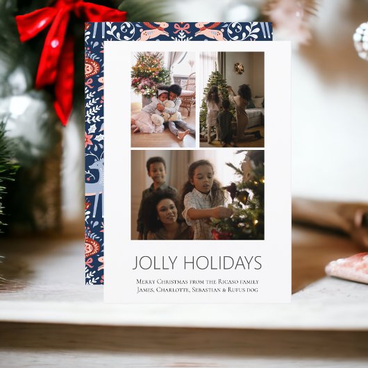 3 Foto Jolly Feestdagen Scandinavische Kerst Feestdagenkaart