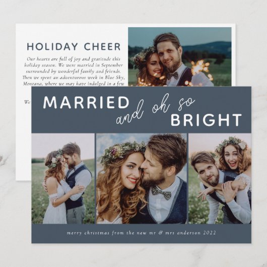 3 Foto-Kaart voor kerstmis met collage | Gehuwd en Feestdagenkaart (Voorkant / Achterkant)