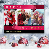 3 Foto Kerst Folie Vakantie Kaart