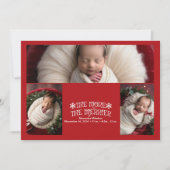 3 Foto Kerst Geboorteaankondiging Feestdagenkaart (Voorkant)