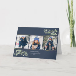 3 Foto Kerst Groeten Modern Chique Groenery Feestdagen Kaart