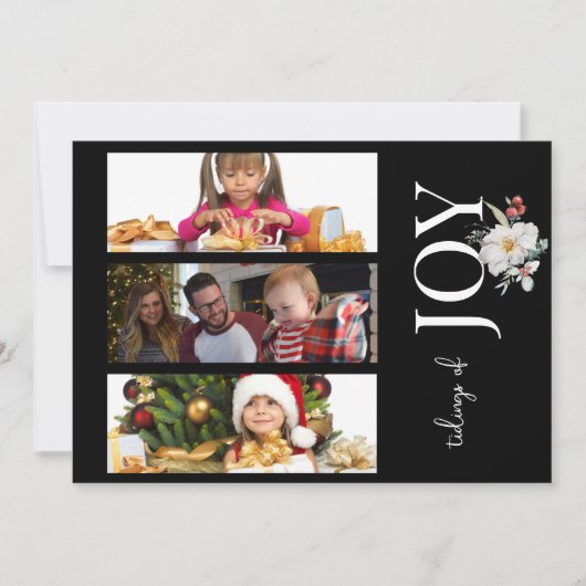 3 FOTO KERST KAART - JOY (Voorkant)
