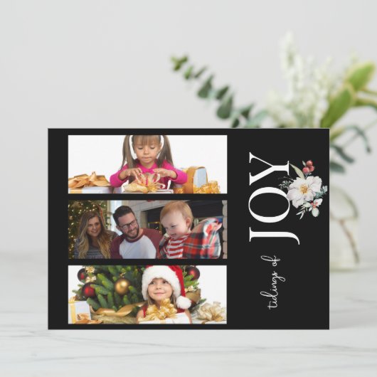 3 FOTO KERST KAART - JOY (Staand voorkant)