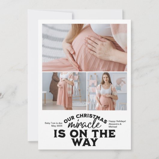 3 Foto Kerst Zwangerschap aankondiging (Voorkant)