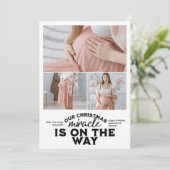 3 Foto Kerst Zwangerschap aankondiging (Staand voorkant)