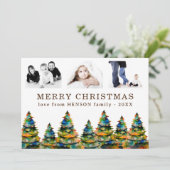 3 Foto-kerstboom met collage Feestdagenkaart (Staand voorkant)