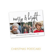 3 Foto kerstcollage - Merry & Bright - Feestdagenkaart