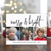3 Foto kerstcollage - Merry & Bright - Feestdagenkaart