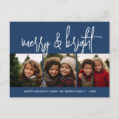 3 foto Kerstmis Collage - Merry & Bright - Marine Feestdagenkaart (Voorkant)