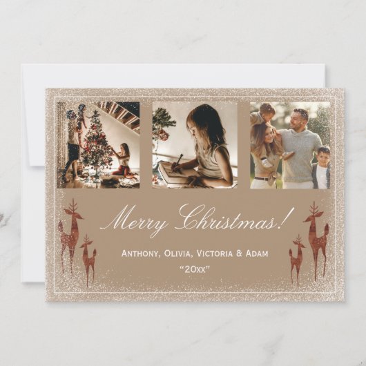 3 foto Kerstmis Xmas Vakantie Collage  Feestdagenkaart (Voorkant)