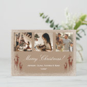 3 foto Kerstmis Xmas Vakantie Collage  Feestdagenkaart (Staand voorkant)