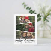 3 foto kerstscript - horizontaal wigontwerp feestdagenkaart (Staand voorkant)