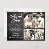 3 foto krijtbord aangepaste bruiloft dank u kaart (Voorkant / Achterkant)