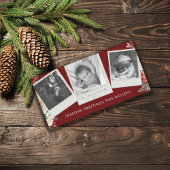 3 Foto Layout  Snapshot Burgundy Red Feestdagenkaart