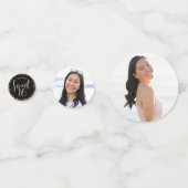 3 foto lief 16 verjaardag zwart goud glitter meisj confetti (Achterkanten)