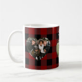 3 Foto liefde harten buffalo plaid Koffiemok (Links)