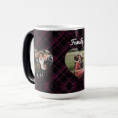 3 Foto liefde harten buffalo plaid Magische Mok (Voorkant links)