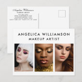 3 Foto Makeup Artist Business Briefkaart (Voorkant / Achterkant)