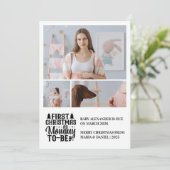 3 Foto Mama wordt Kerstmis Zwangerschap Feestdagenkaart (Staand voorkant)