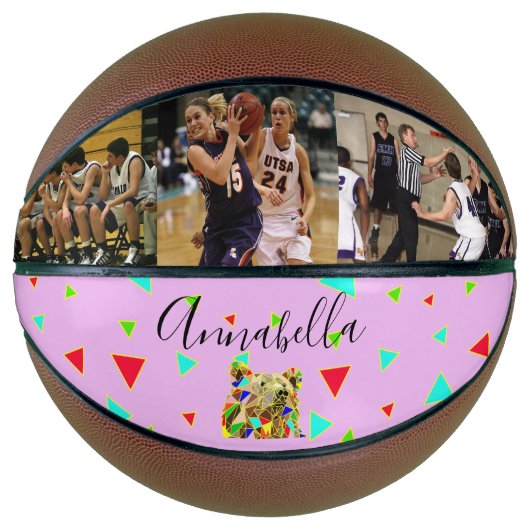 3 foto meisjesachtig leven basketbal (Voorkant)