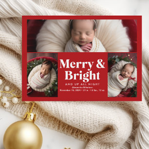 3 Foto Merry and Bright Birth Aankondiging
