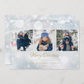 3 Foto Merry Kerstmis Winter Frost Feestdagenkaart (Voorkant / Achterkant)