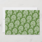 3 Foto Merry Kerstscript Green Damask Feestdagenkaart (Achterkant)