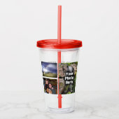 3 Foto met bericht Custom Birthday Gift Acryl Drinkbeker (Voorkant)