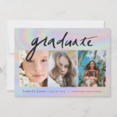 3 Foto met handgeschreven hologram Virtueel Afstud Kaart (Voorkant)