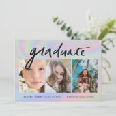 3 Foto met handgeschreven hologram Virtueel Afstud Kaart (Staand voorkant)